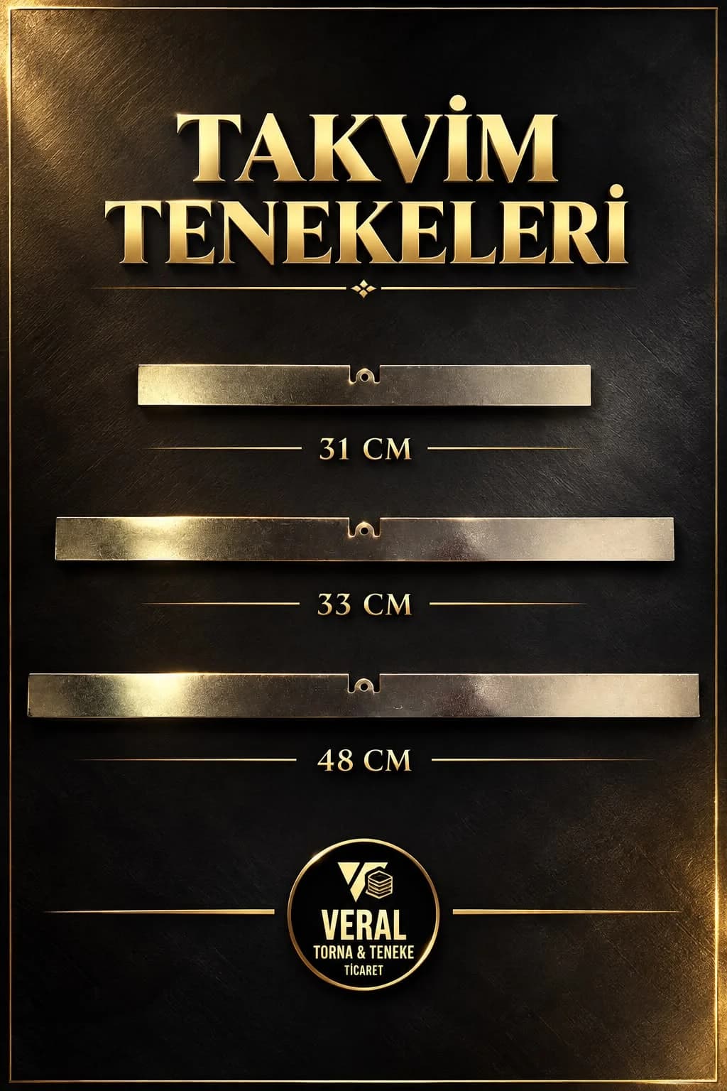 Veral takvim tenekeleri 31, 33 ve 48 cm